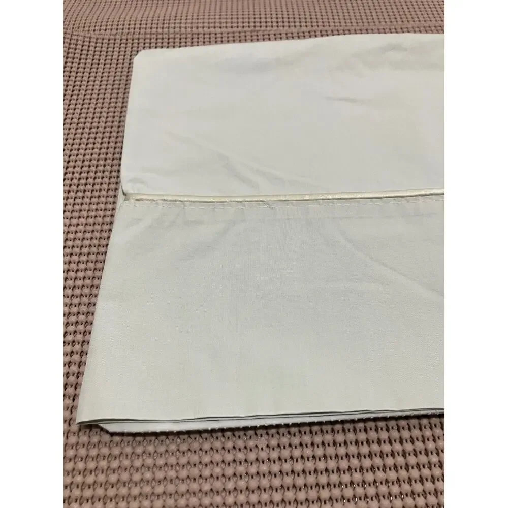 Wamsutta King Pillowcase Light Green Satin Stripe Blend Made in USA